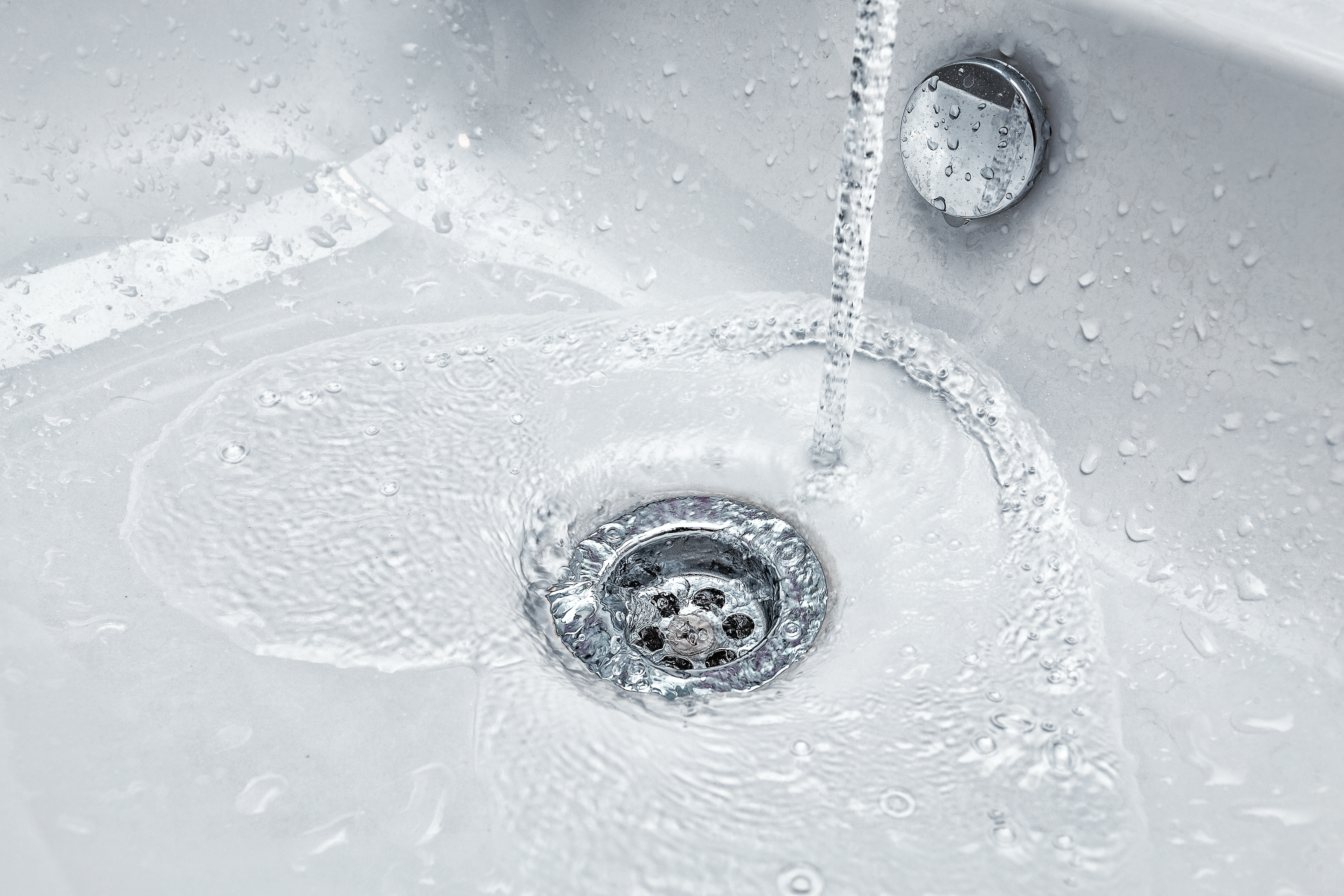 Water draining down the sink