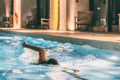 swimming in pool